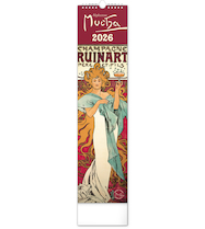 Nástěnný kalendář Alfons Mucha 12×48cm