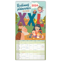 Nástěnný kalendář Rodinný plánovací XXL 2024 33×64cm