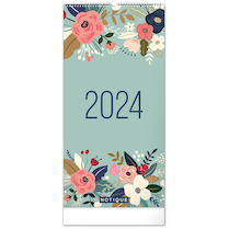 Nástěnný plánovací kalendář Květy 2024 21×42cm