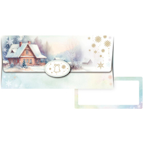 Obálka na peníze zimní chaloupka 18x8,5cm