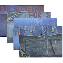 Obálka plastová s drukem A4 Džíny