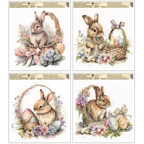 Okenní fólie velikonoční zajíček s glitry 30 x 33,5 cm