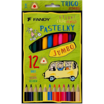 Pastelky Fandy Trigo 12ks jumbo trojboké