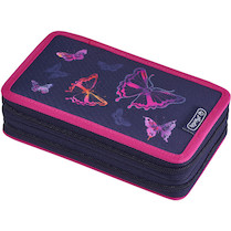 Penál dvoupatrový plný Duhový motýl