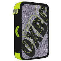 Penál dvoupatrový prázdný Oxy Grey Line Green 