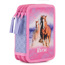 Penál třípatrový prázdný Kůň 2020