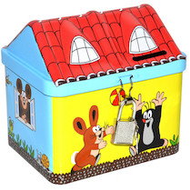 Pokladnička plechová Krteček domeček