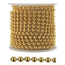 Řetěz perlový 3m zlatý