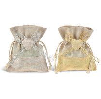 Sáček textilní srdce 10x12cm mix 1ks