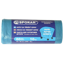 Sáčky na tříděný odpad modré papír 60l 10ks