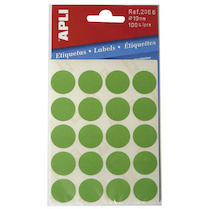 Samolepicí etikety kulaté zelené 19mm