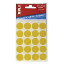 Samolepicí etikety kulaté žluté 19mm