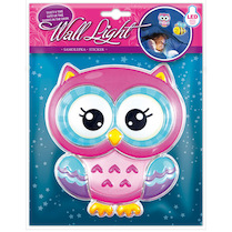 Samolepka dekorační svítící na zeď Sovička