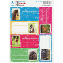 Samolepky etikety na sešity Kůň