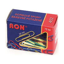 Spony dopisní RON 28mm barevné 75ks