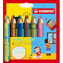 Stabilo woody 3in1 pastelky Duo 6ks + ořezávátko