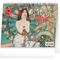 Stolní kalendář Alfons Mucha 16,5×13cm