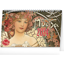Stolní kalendář Alfons Mucha 2024 23,1×14,5cm