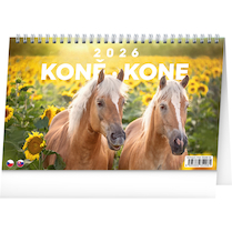 Stolní kalendář Koně Kone CZ/SK 23,1×14,5cm