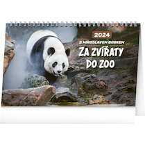 Stolní kalendář Za zvířaty do zoo – Miroslav Bobek 2024 23,1×14,5cm