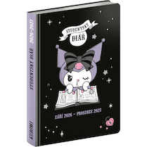 Studentský diář Kuromi (září 2026 – prosinec 2027) 9,8 x 14,5 cm