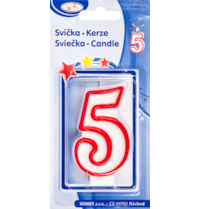 Svíčka číslo &#039;&#039;5&#039;&#039; 75mm