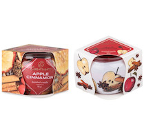 Svíčka sklo 70x62mm vonná Apple Cinnamon