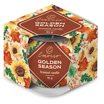 Svíčka sklo 70x62mm vonná Golden Season