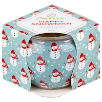 Svíčka sklo 70x62mm vonná Happy Snowman - Enchanted Sparkle