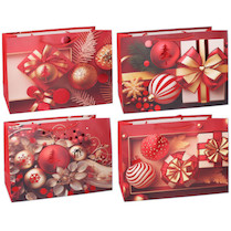 Taška papírová 18x24x10cm S červená mix