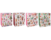 Taška papírová 31x42x12cm perníček mix