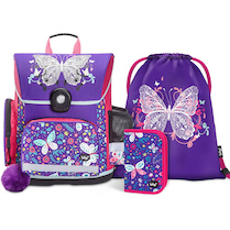 Taška školní anatomická Baagl Motýl sada