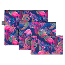 Taštičky se zipem 3ks Plameňáci