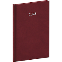 Týdenní diář Balacron bordó 15×21cm