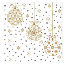 Ubrousky vánoční třívrstvé 20ks Zlaté ozdoby