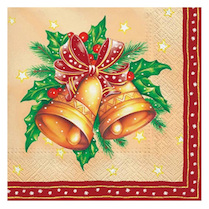 Ubrousky vánoční třívrstvé 20ks Zvonečky