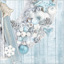 Ubrousky vánoční třívrstvé  510 Ledově modré ozdoby