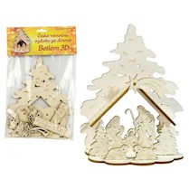 Vánoční betlém dřevěný skládací 20 cm