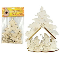 Vánoční betlém dřevěný skládací 9 cm