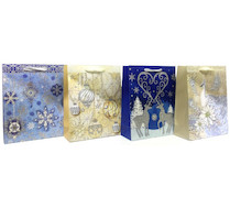 Vánoční dárková taška s glitry 18x8x24cm