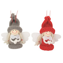 Vánoční figurky Anděl v pletené čepici 7,5 cm