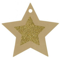Vánoční jmenovky na dárky hvězdy zlaté 12ks