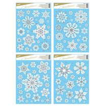 Vánoční okenní dekorace vločky 30x42 cm 