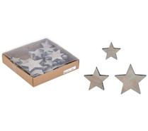 Vánoční ozdoby dřevěné set hvězda 22ks