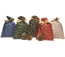 Vánoční sáček papírový 20x32 cm hvězdy