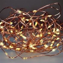 Vánoční světlo LED řetízek měděný 10m