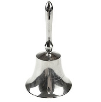Vánoční zvonek stříbrný 6x11,5cm