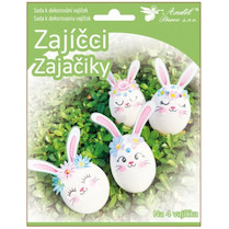 Velikonoční sada k dekorovaní vajíček - Zajíčci