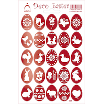 Velikonoční samolepky holografické červené 12x18cm