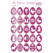 Velikonoční samolepky holografické růžové 12x18cm